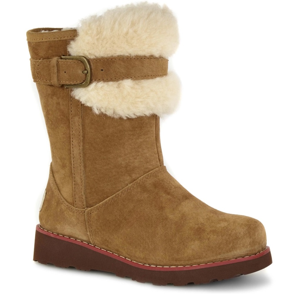 UGG Chestnut Skylir Fur-Lined Boots- Size 4 Kids